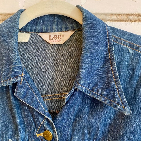 Vintage 70’s LEE RIDERS Distressed Denim Jacket Embroidery (imogene + willie) - Picture 3 of 8